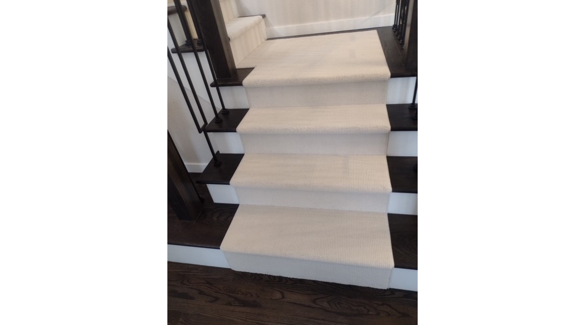 Decorative stair runner for hardwood staircase